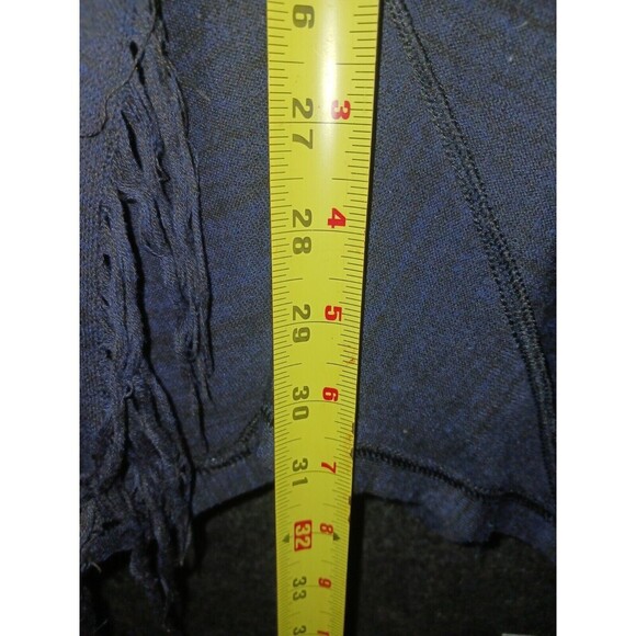 Free People Women's Navy Blue Small Cardigan Duster Fringe Long Sleeve Sweater - Picture 13 of 13